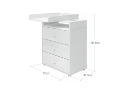 FLEXA Changing Tables*Changing table, 3 drawers