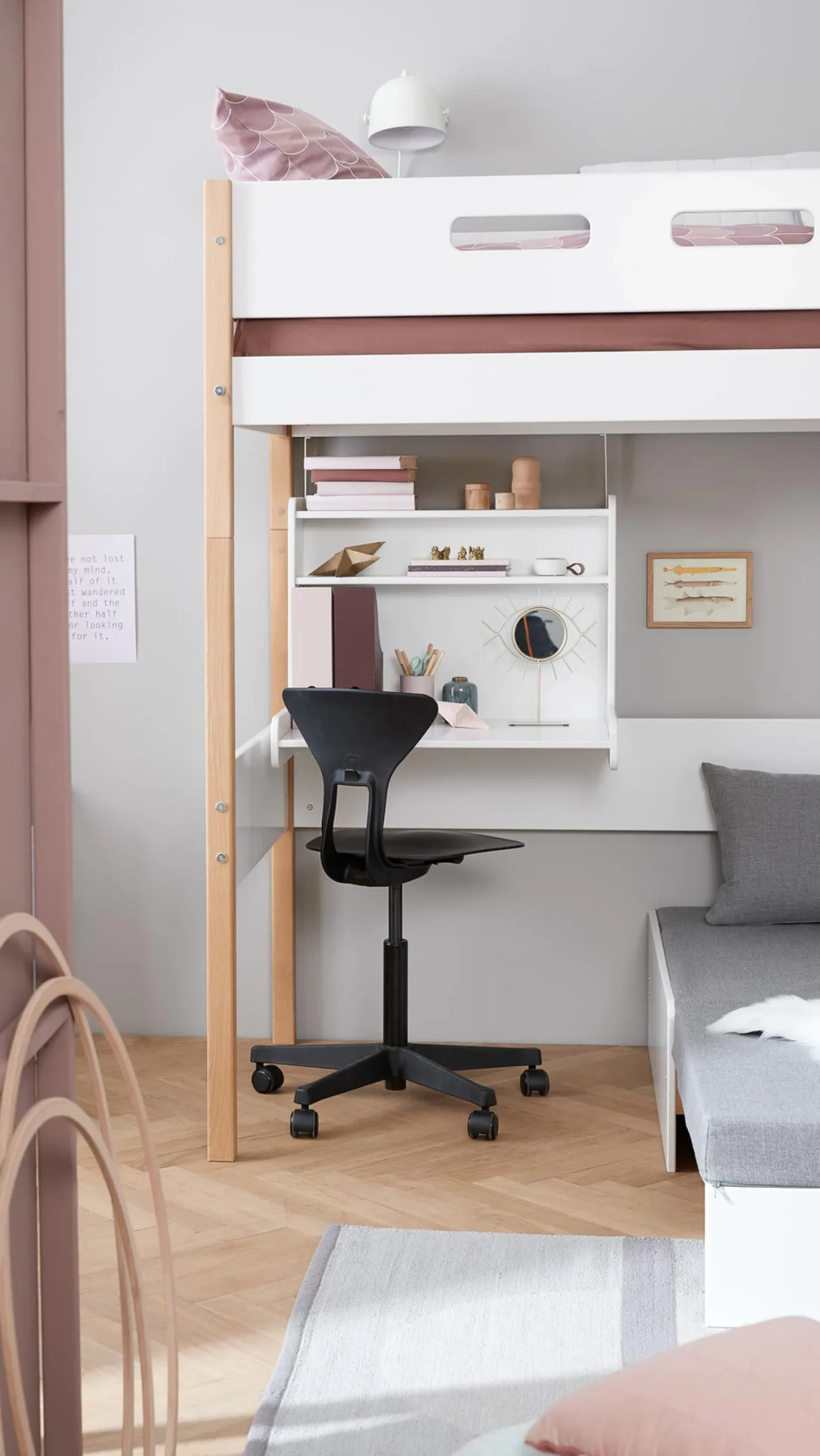 FLEXA Desks|High Bed Desks*Click-on desk with shelf
