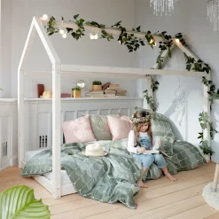 FLEXA House Beds|Single Beds*COTTAGE Single bed, White Washed Pine, 90x200 cm
