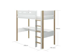 FLEXA Beds With Desk|High Beds*High bed w. straight ladder and desk