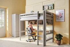 FLEXA Beds With Desk|High Beds*High bed w. straight ladder and desk