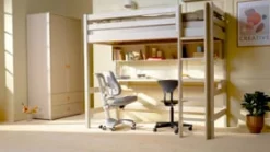 FLEXA Beds With Desk|High Beds*High bed w. straight ladder and desk