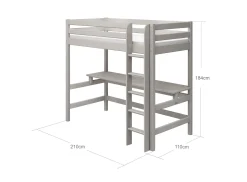 FLEXA Beds With Desk|High Beds*High bed w. straight ladder and desk
