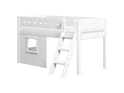 FLEXA House Beds|Mid High Beds*Mid-high bed, sl. ladder & Treehouse Bed Fronts, frame