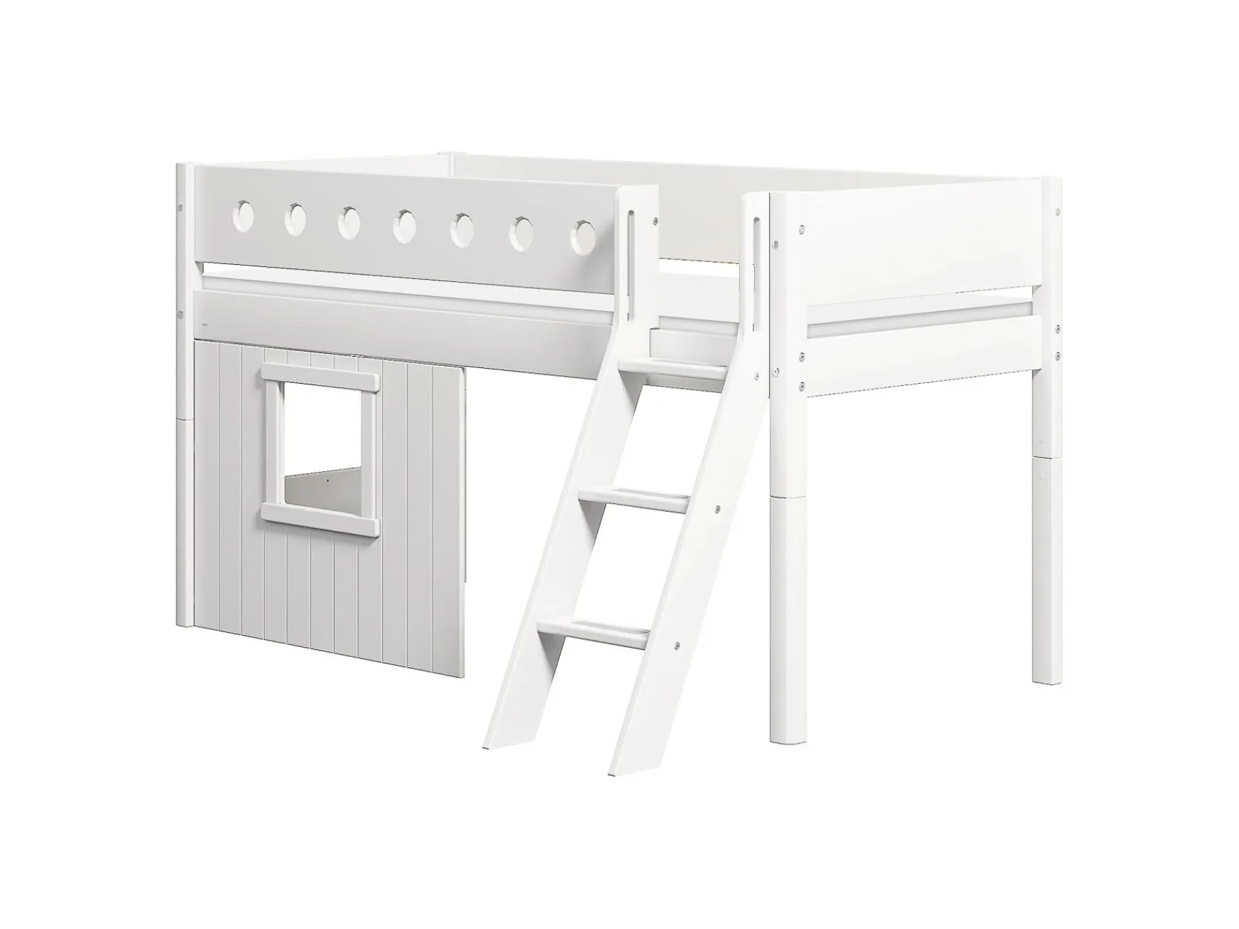 FLEXA House Beds|Mid High Beds*Mid-high bed, sl. ladder & Treehouse Bed Fronts, frame