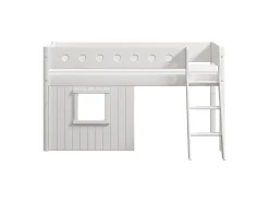 FLEXA House Beds|Mid High Beds*Mid-high bed, sl. ladder & Treehouse Bed Fronts, frame