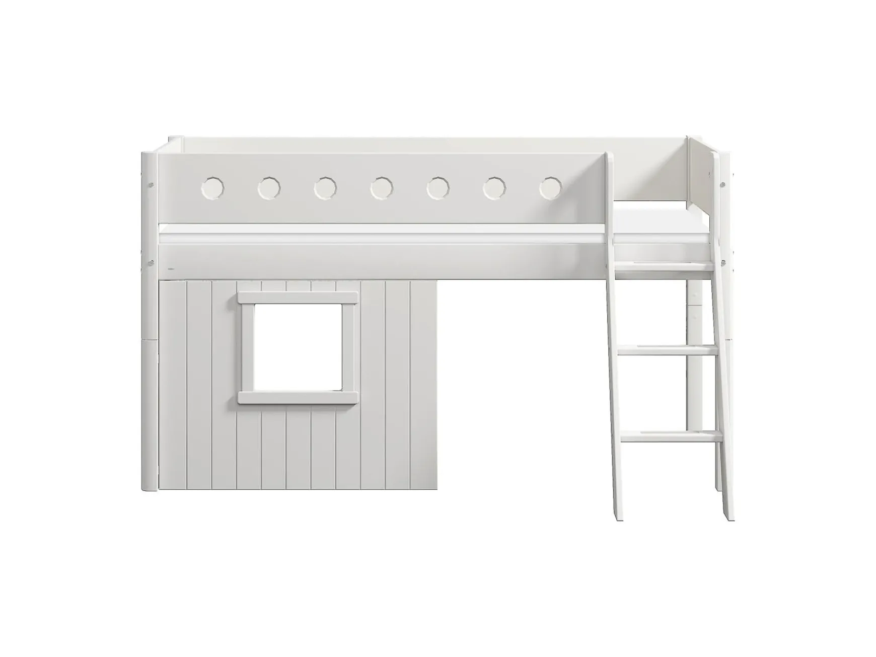 FLEXA House Beds|Mid High Beds*Mid-high bed, sl. ladder & Treehouse Bed Fronts, frame