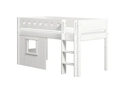FLEXA House Beds|Mid High Beds*Mid-high bed, str. ladder & Treehouse Bed Fronts, frame