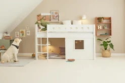 FLEXA House Beds|Mid High Beds*Mid-high bed, str. ladder & Treehouse Bed Fronts, frame