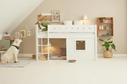 FLEXA House Beds|Mid High Beds*Mid-high bed, str. ladder & Treehouse Bed Fronts, frame