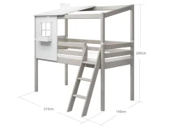 FLEXA House Beds|Mid High Beds*Mid-high bed w. 1/2 Classic House