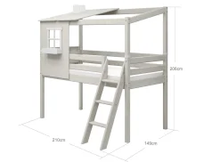 FLEXA House Beds|Mid High Beds*Mid-high bed w. 1/2 Classic House