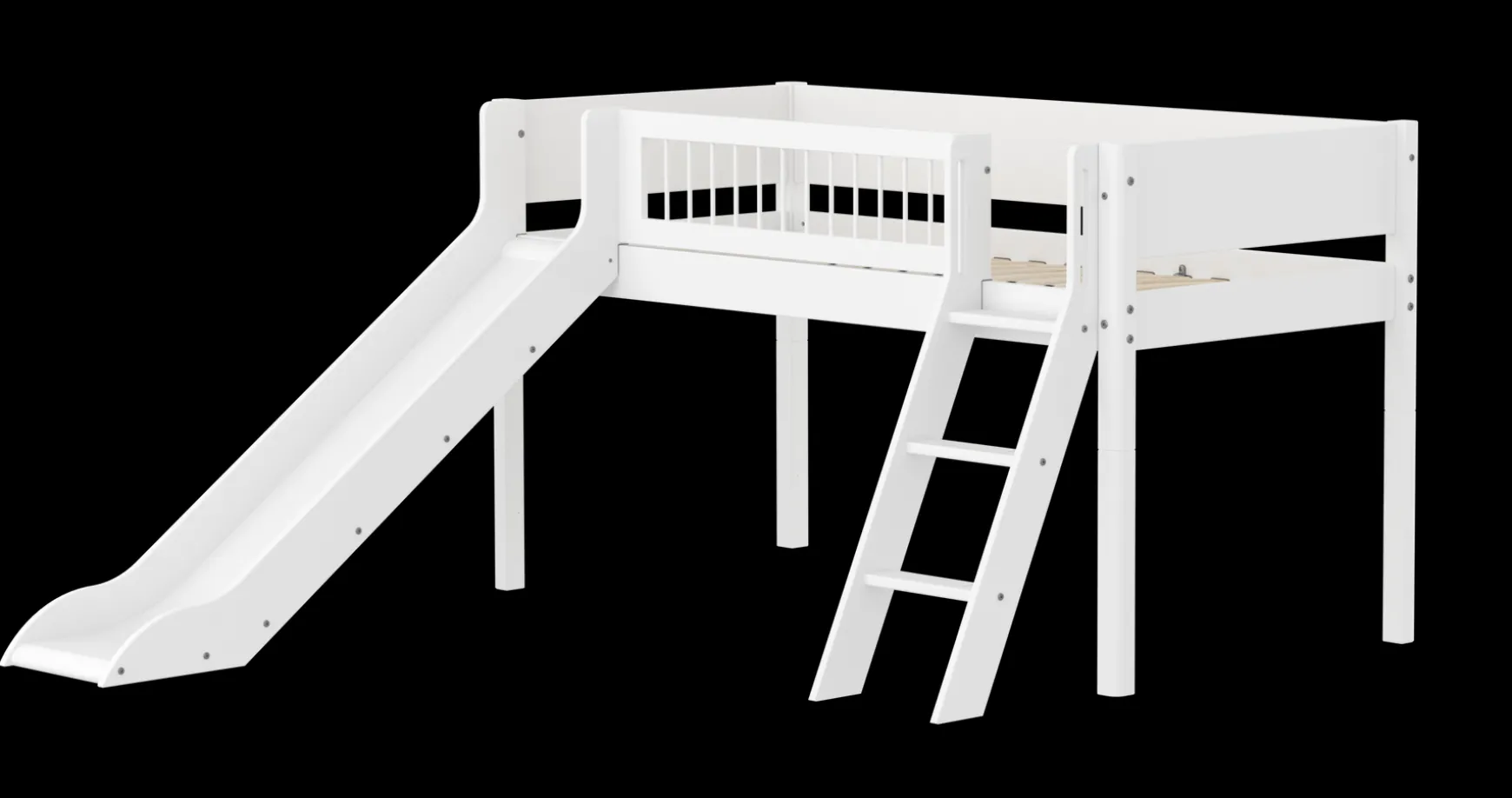 FLEXA Mid High Beds*Mid-high bed w. slanting ladder and slide