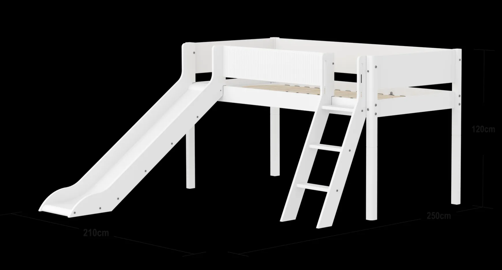 FLEXA Mid High Beds*Mid-high bed w. slanting ladder and slide