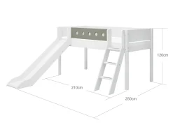 FLEXA Beds With Slide|Mid High Beds*Mid-high bed w. slanting ladder and slide