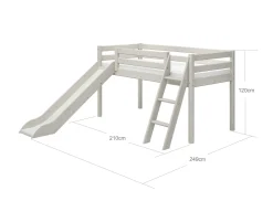 FLEXA Beds With Slide|Mid High Beds*Mid-high bed w. slanting ladder and slide