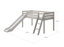 FLEXA Beds With Slide|Mid High Beds*Mid-high bed w. slanting ladder and slide