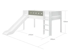 FLEXA Beds With Slide|Mid High Beds*Mid-high bed w. straight ladder and slide