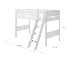 FLEXA Mid High Beds*Semi-high bed w. slanting ladder