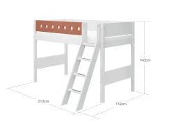 FLEXA Mid High Beds*Semi-high bed w. slanting ladder