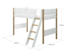 FLEXA Mid High Beds*Semi-high bed w. slanting ladder