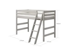 FLEXA Mid High Beds*Semi-high bed w. slanting ladder