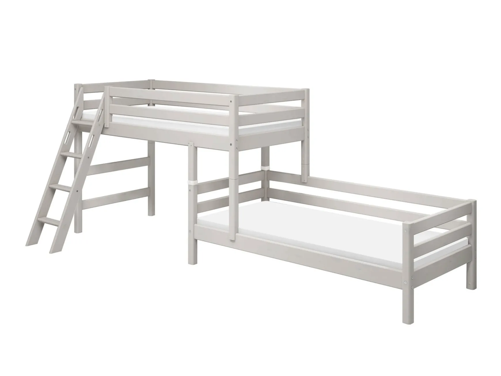 FLEXA Bunk Beds|Mid High Beds*Semi-high bed w. slanting ladder