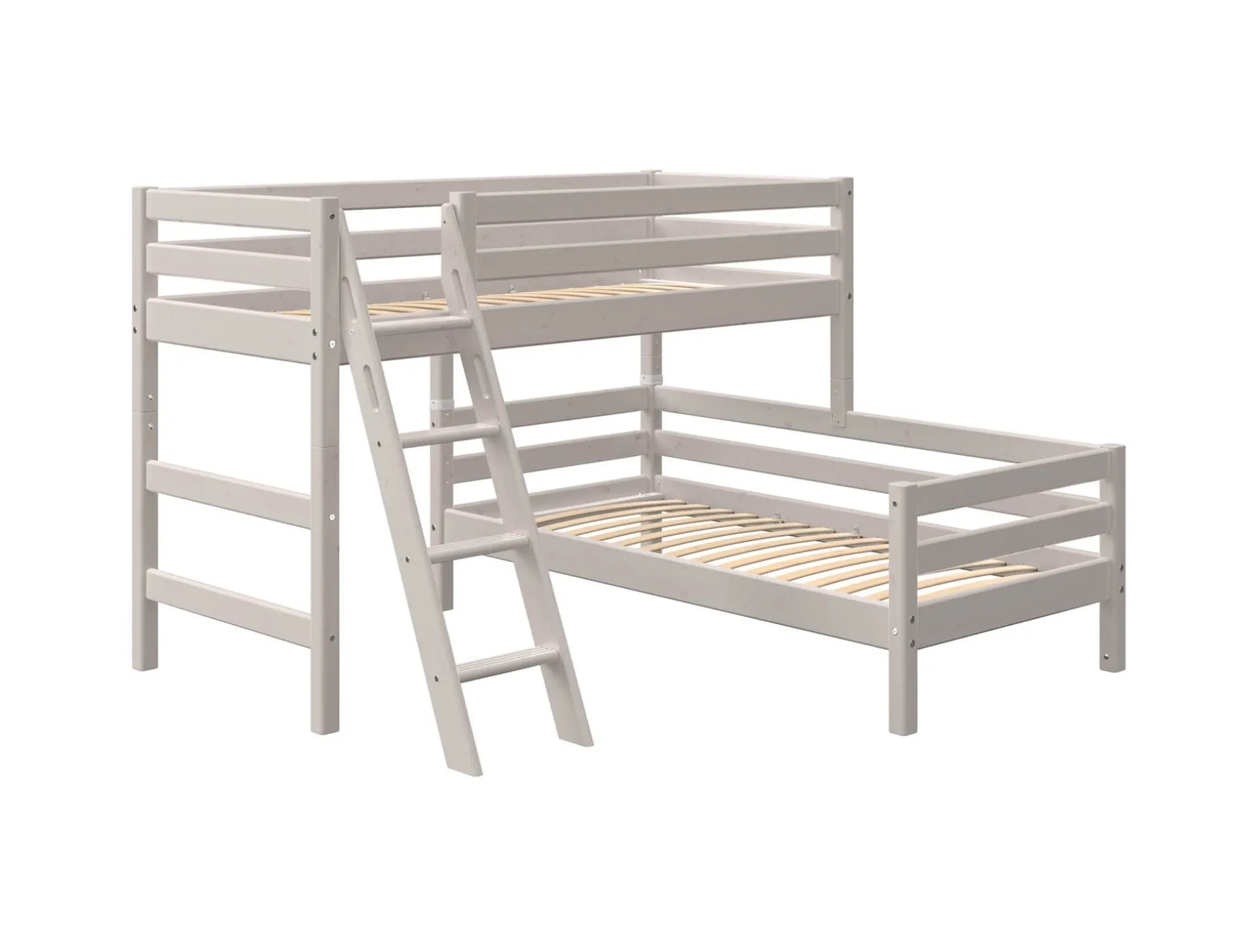 FLEXA Bunk Beds|Mid High Beds*Semi-high bed w. slanting ladder