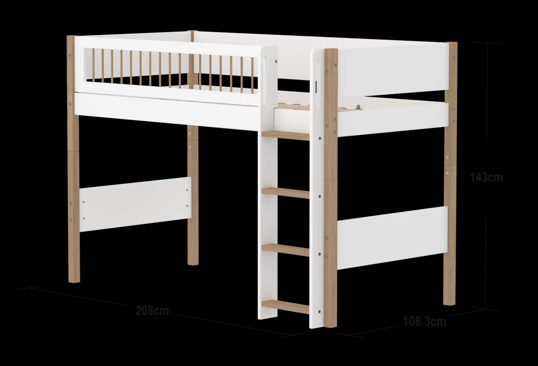 FLEXA Mid High Beds*Semi-high bed w. straight ladder
