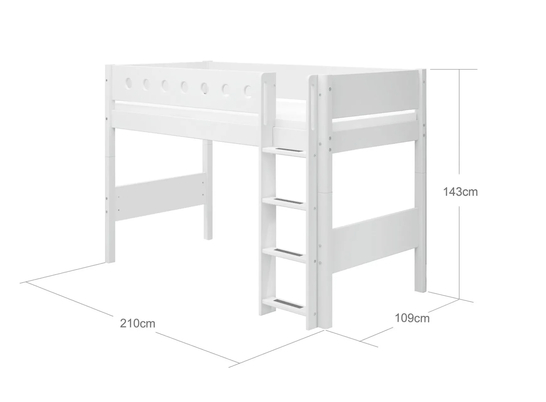 FLEXA Mid High Beds*Semi-high bed w. straight ladder
