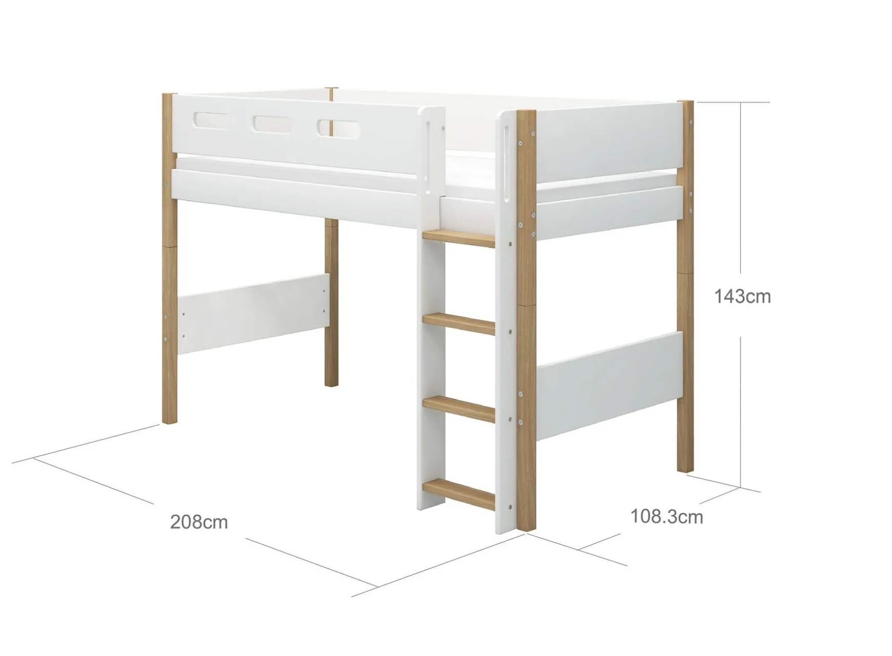 FLEXA Mid High Beds*Semi-high bed w. straight ladder