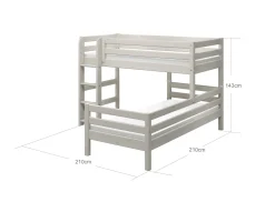 FLEXA Bunk Beds|Mid High Beds*Semi-high bed w. straight ladder