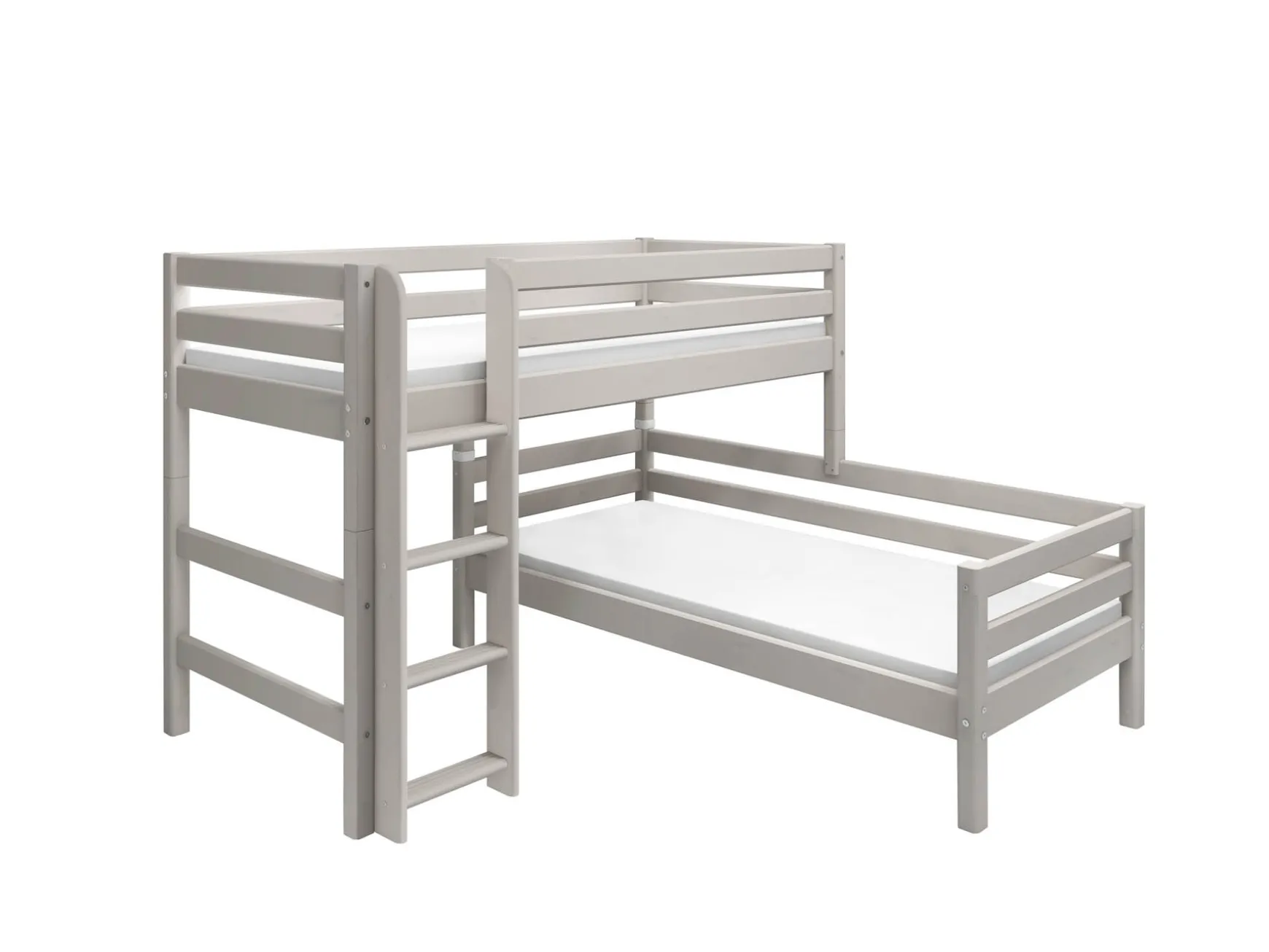 FLEXA Bunk Beds|Mid High Beds*Semi-high bed w. straight ladder