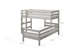 FLEXA Bunk Beds|Mid High Beds*Semi-high bed w. straight ladder
