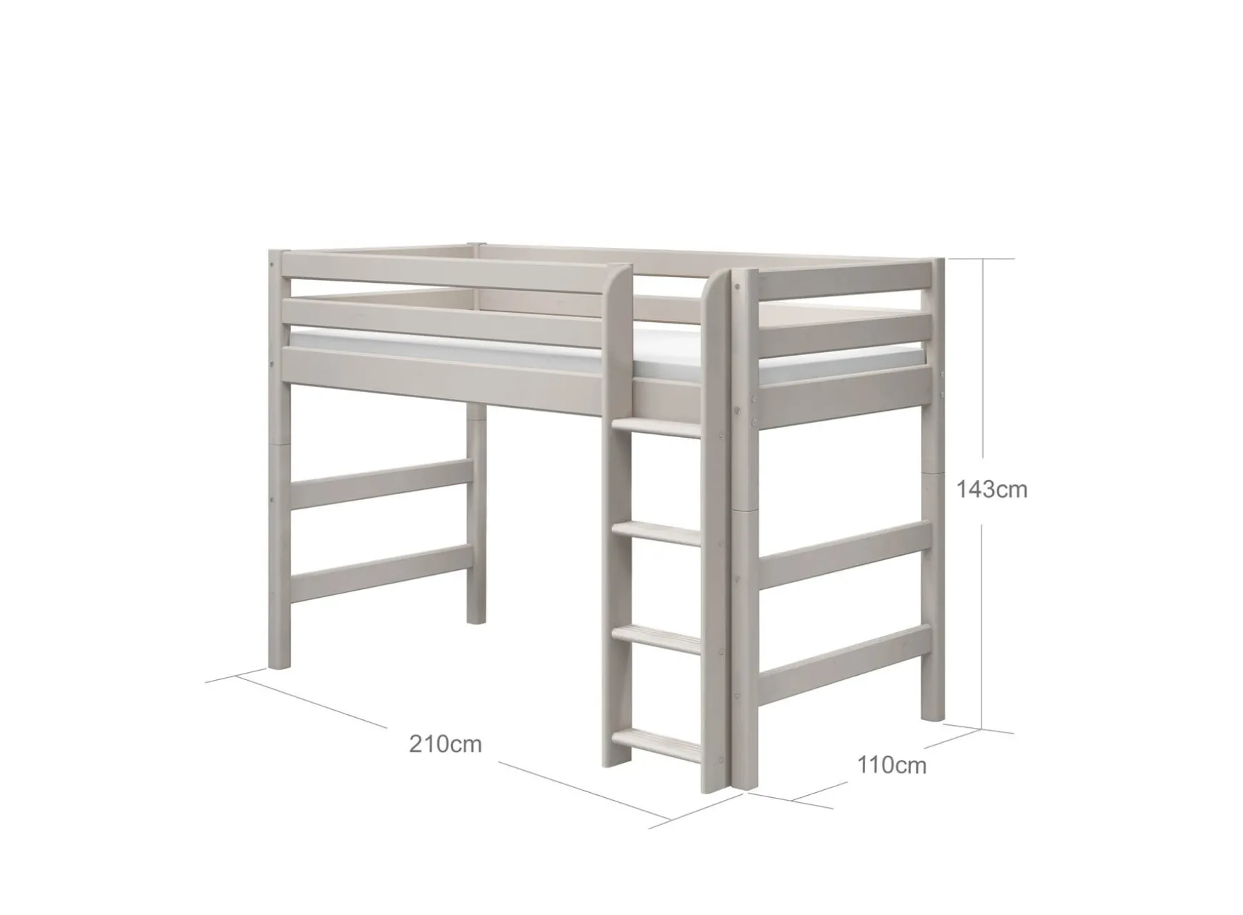 FLEXA Mid High Beds*Semi-high bed w. straight ladder