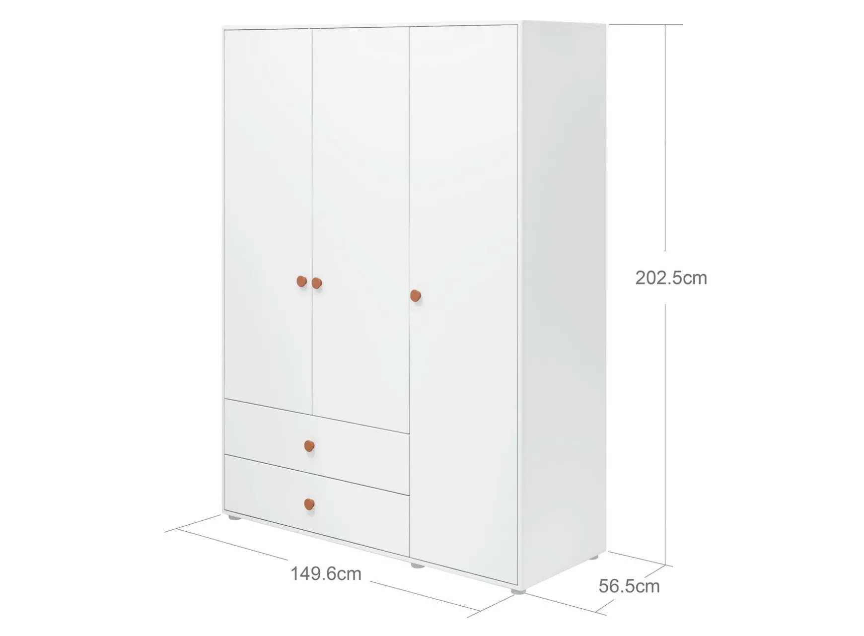 FLEXA Wardrobes*Wardrobe, 3 doors + 2 drawers