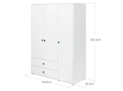 FLEXA Wardrobes*Wardrobe, 3 doors + 2 drawers
