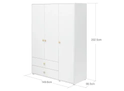 FLEXA Wardrobes*Wardrobe, 3 doors + 2 drawers
